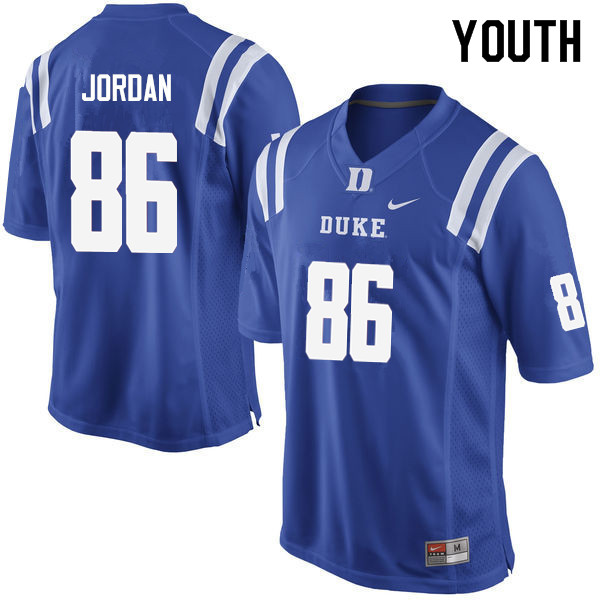 Youth #86 Drew Jordan Duke Blue Devils College Football Jerseys Sale-Blue